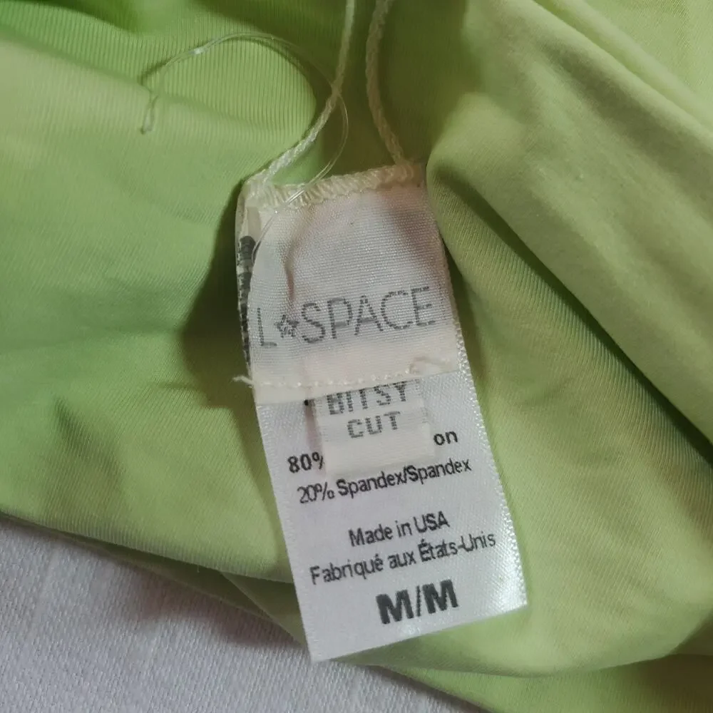 L*Space Harrington High Waist Strappy Bikini Bottom Mojito Green Medium M